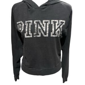 Victoria’s Secret PINK Black & White Cropped Hoodie | Size S | 100% Cotton‎